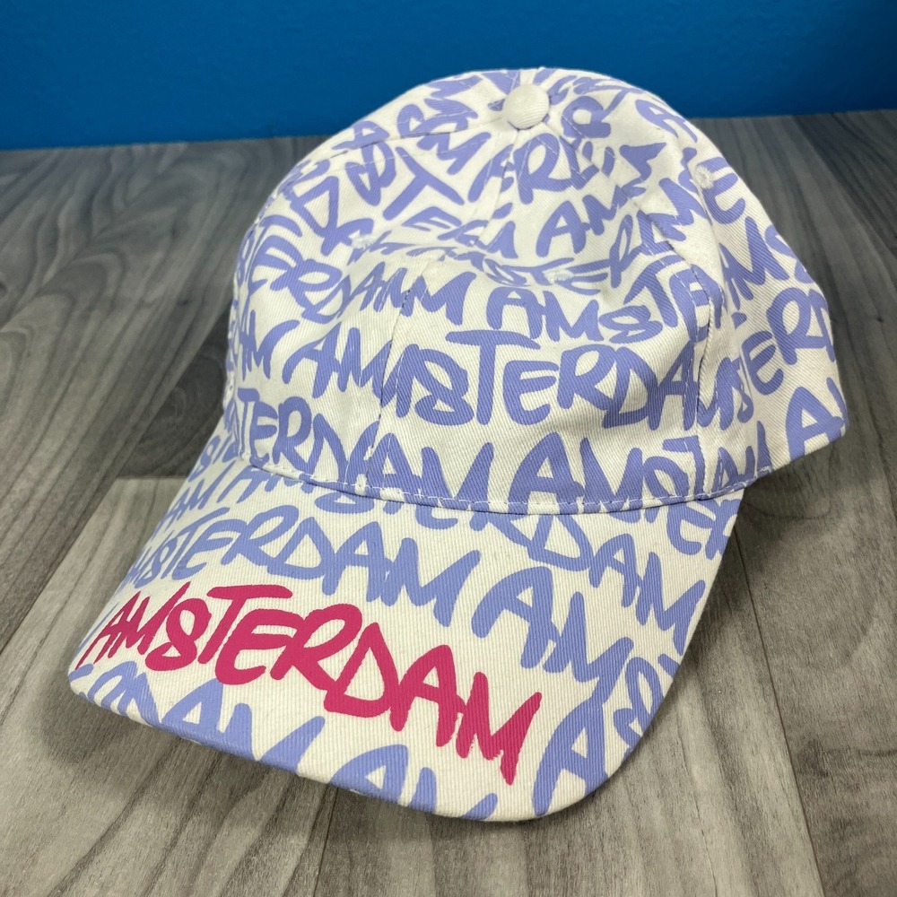 Robin Ruth Amsterdam Unisex Baseball Cap OSFM 100% Cotton White Adjustable Strap